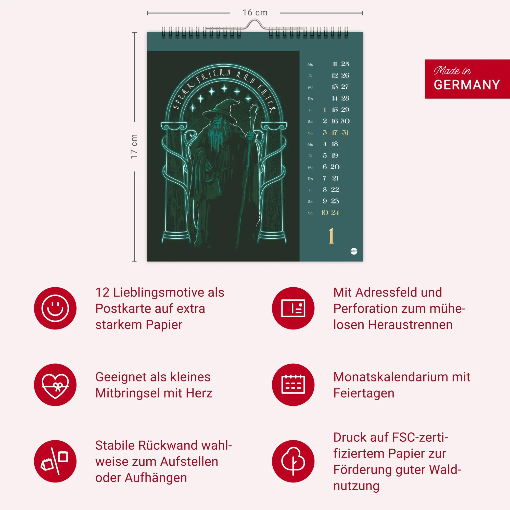 Bild: 9783756418732 | Herr der Ringe Postkartenkalender 2027 | Kalender | 13 S. | Deutsch