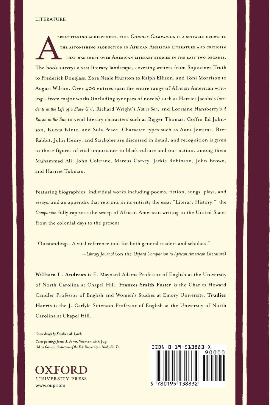 Rückseite: 9780195138832 | The Concise Oxford Companion to African American Literature | Buch