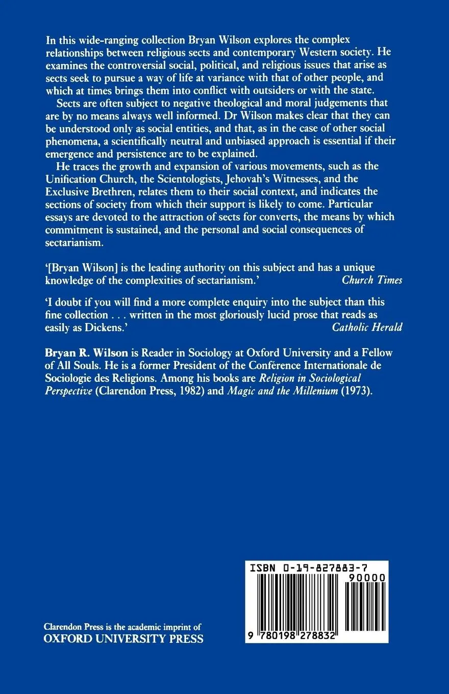 Rückseite: 9780198278832 | The Social Dimensions of Sectarianism | Bryan R. Wilson | Taschenbuch