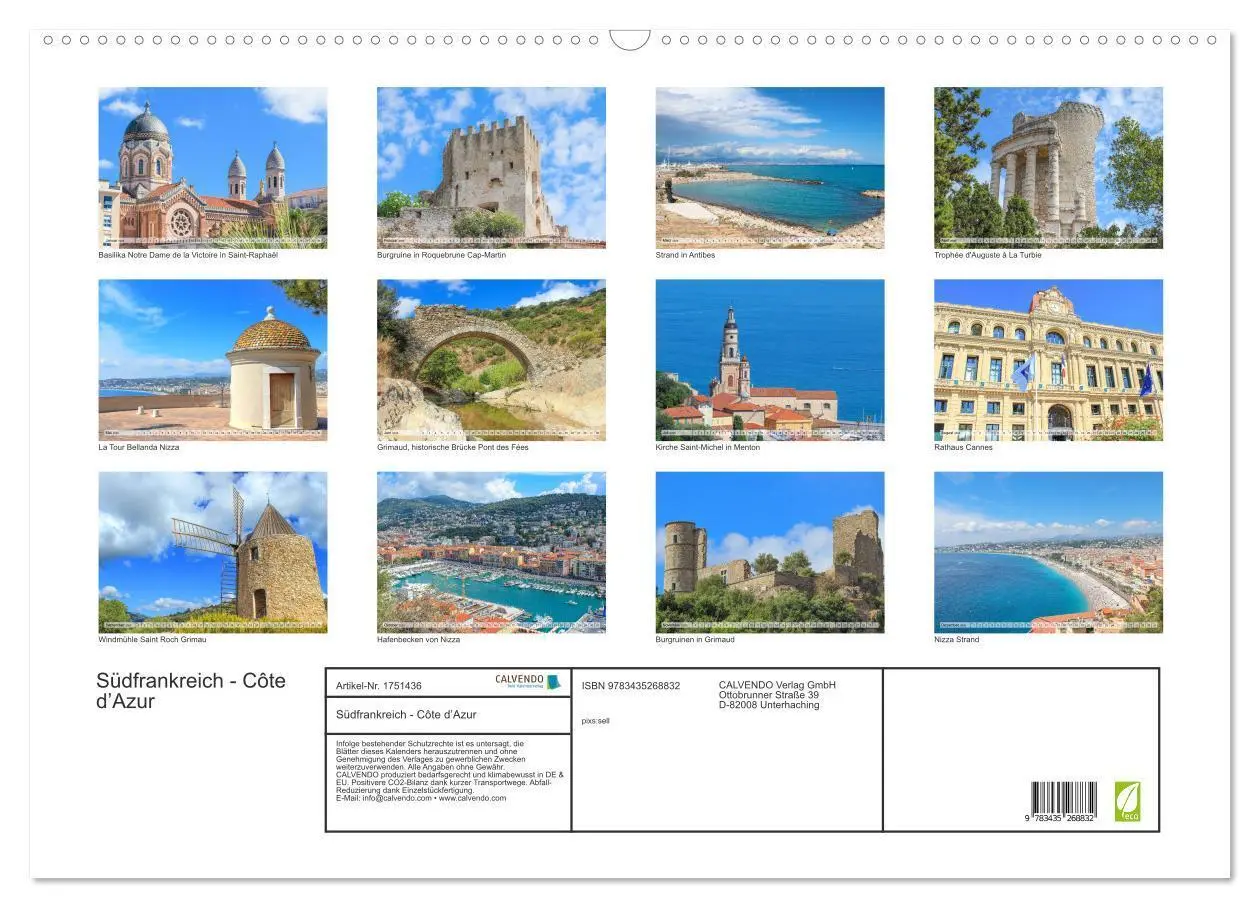 Bild: 9783435268832 | Südfrankreich - Côte d'Azur (Wandkalender 2025 DIN A2 quer),...