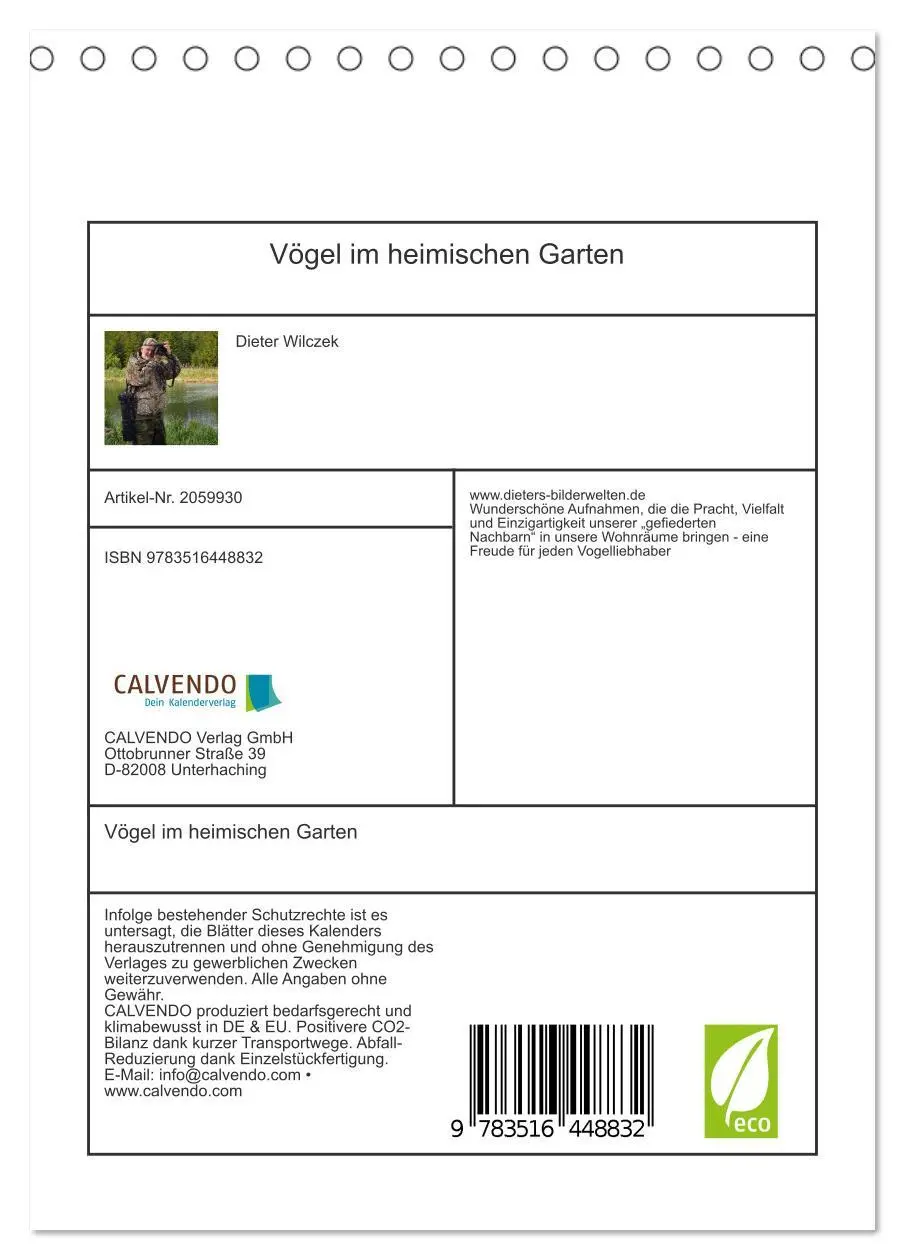 Bild: 9783516448832 | Vögel im heimischen Garten (Tischkalender 2026 DIN A5 hoch),...