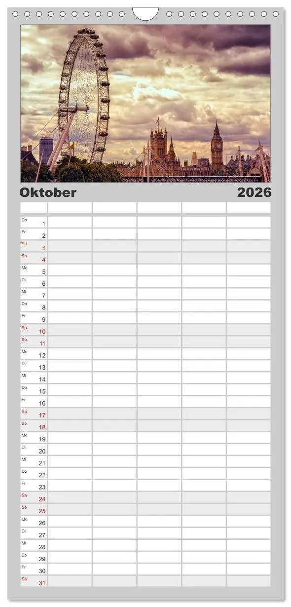 Bild: 9783516518832 | Familienplaner 2026 - Weltmetropole London mit 5 Spalten...