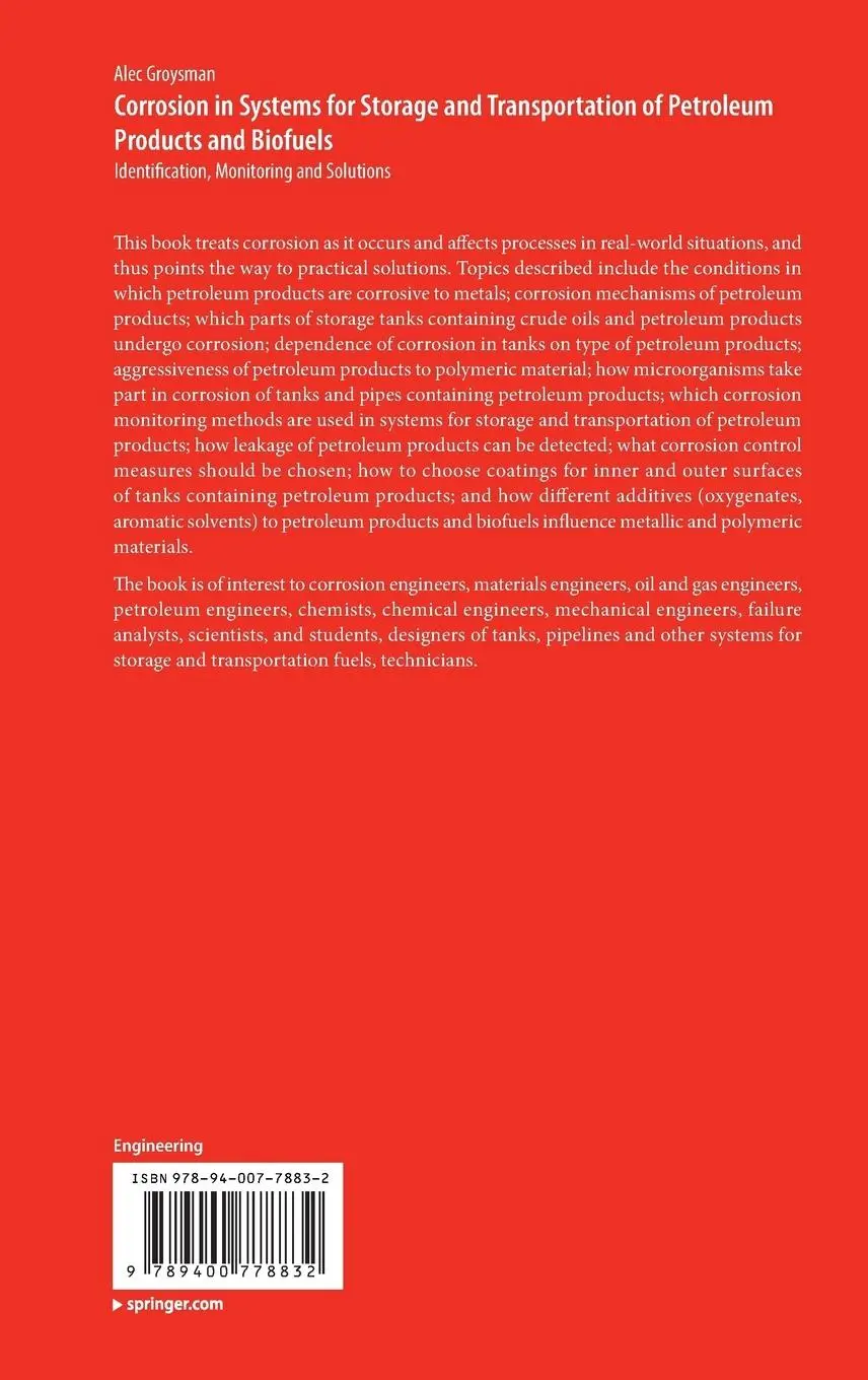 Rückseite: 9789400778832 | Corrosion in Systems for Storage and Transportation of Petroleum...