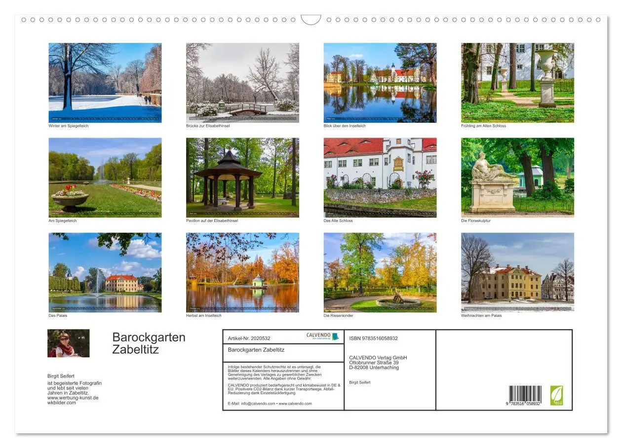 Bild: 9783516058932 | Barockgarten Zabeltitz (Wandkalender 2026 DIN A2 quer), CALVENDO...