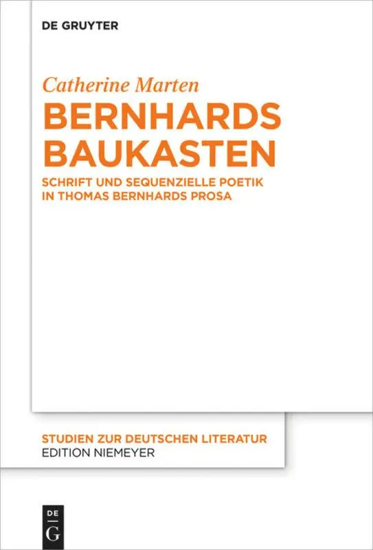 Cover: 9783110709032 | Bernhards Baukasten | Catherine Marten | Taschenbuch | XI | Deutsch