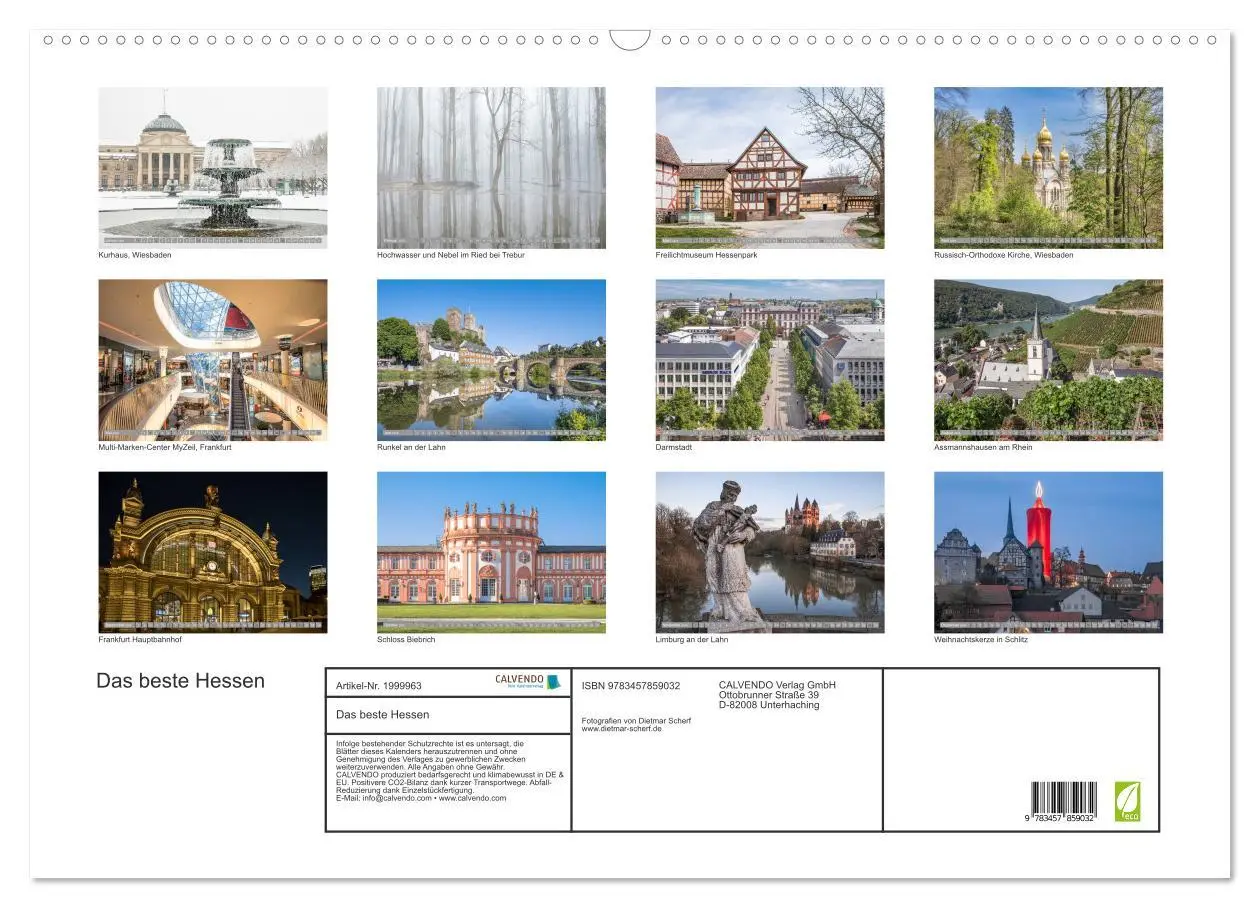 Bild: 9783457859032 | Das beste Hessen (Wandkalender 2026 DIN A2 quer), CALVENDO...