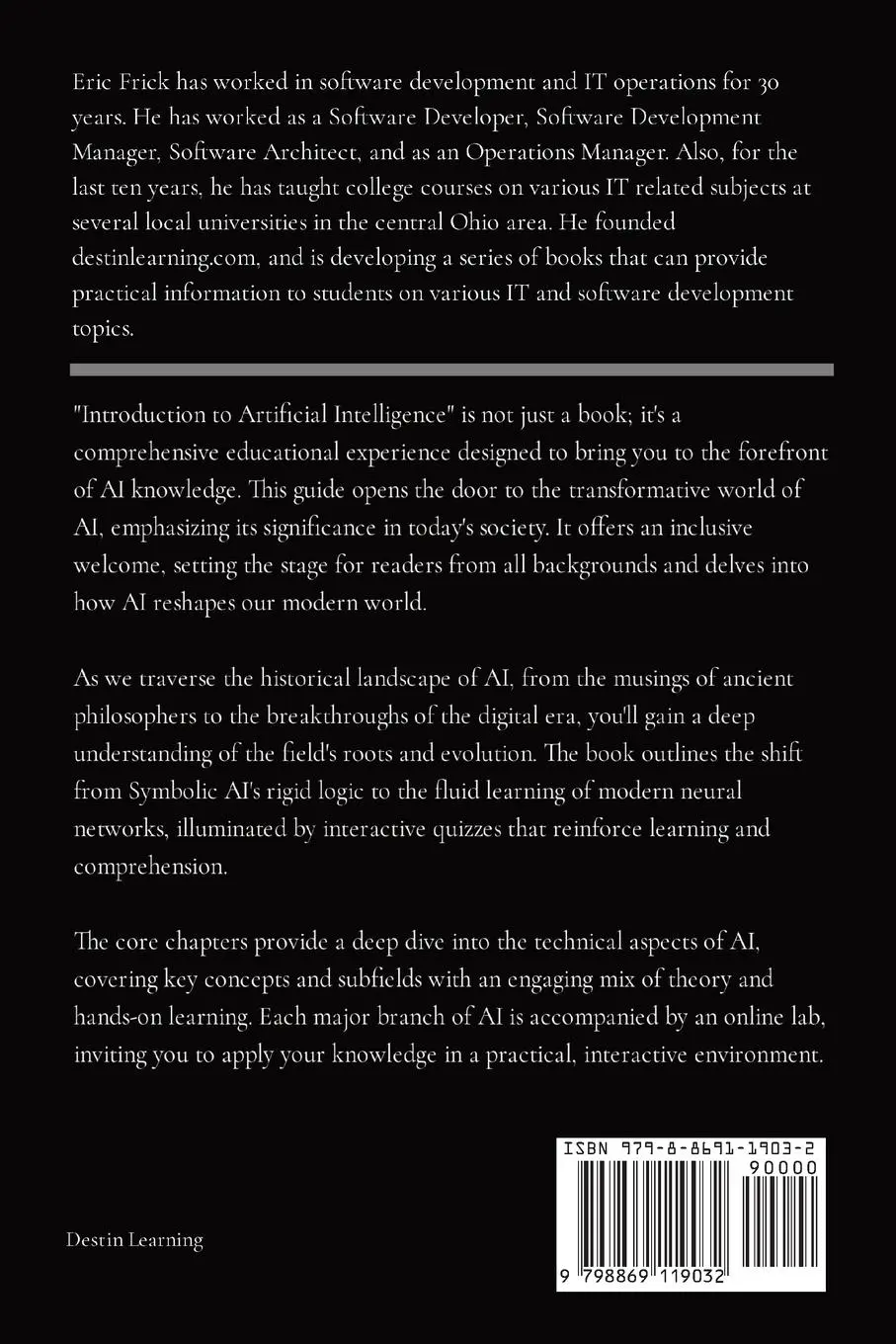 Rückseite: 9798869119032 | Introduction to Artificial Intelligence | Eric Frick | Taschenbuch