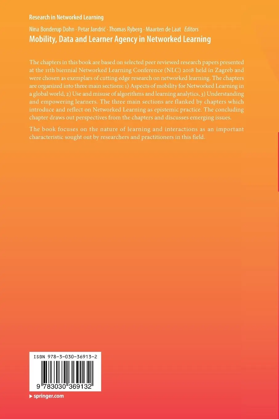 Rückseite: 9783030369132 | Mobility, Data and Learner Agency in Networked Learning | Dohn (u. a.)