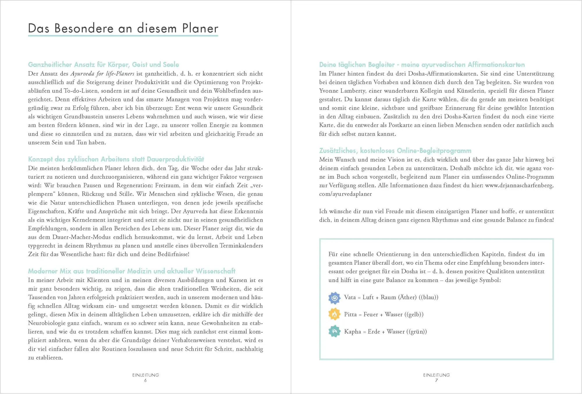 Bild: 9783517099132 | Ayurveda for life - Planer | Janna Scharfenberg | Taschenbuch | 266 S.