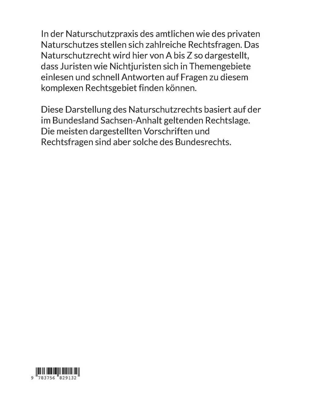 Rückseite: 9783756829132 | Naturschutzrecht von A bis Z | Thorsten Franz | Taschenbuch | 676 S.