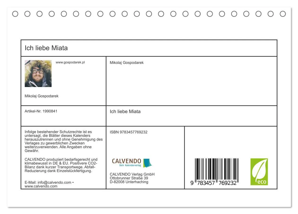 Bild: 9783457769232 | Ich liebe Miata (Tischkalender 2026 DIN A5 quer), CALVENDO...