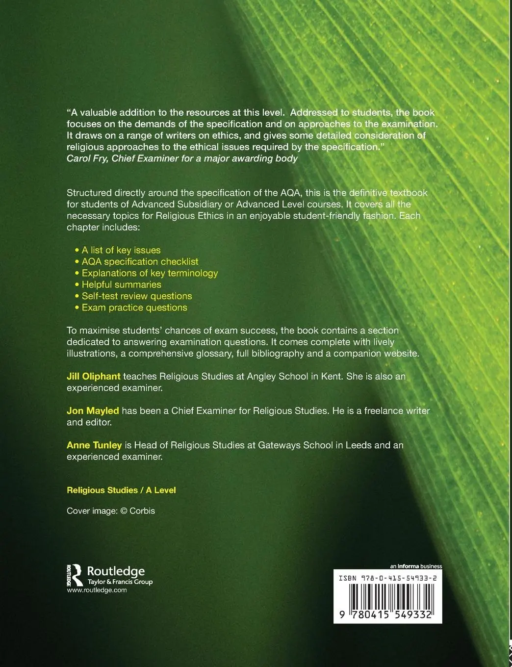 Rückseite: 9780415549332 | AQA Religious Ethics for AS and A2 | Jill Oliphant | Taschenbuch
