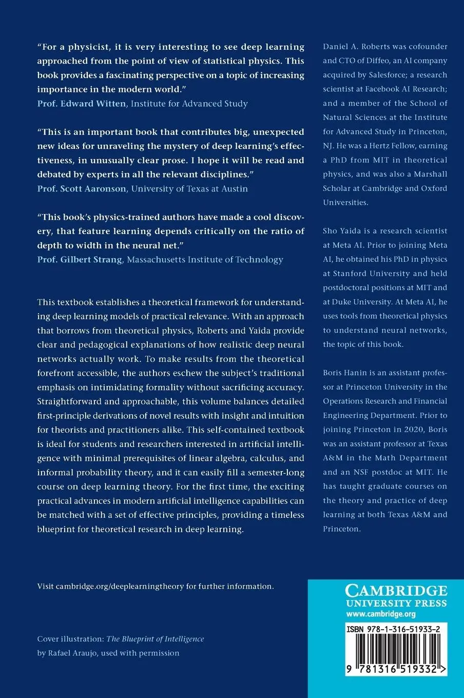 Rückseite: 9781316519332 | The Principles of Deep Learning Theory | Daniel A. Roberts (u. a.)