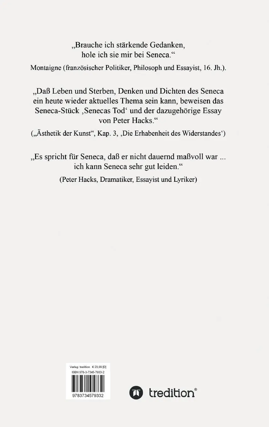 Rückseite: 9783734579332 | SENECA | Ein Leben für und gegen Kaiser Nero | Wilhelm Berndl | Buch