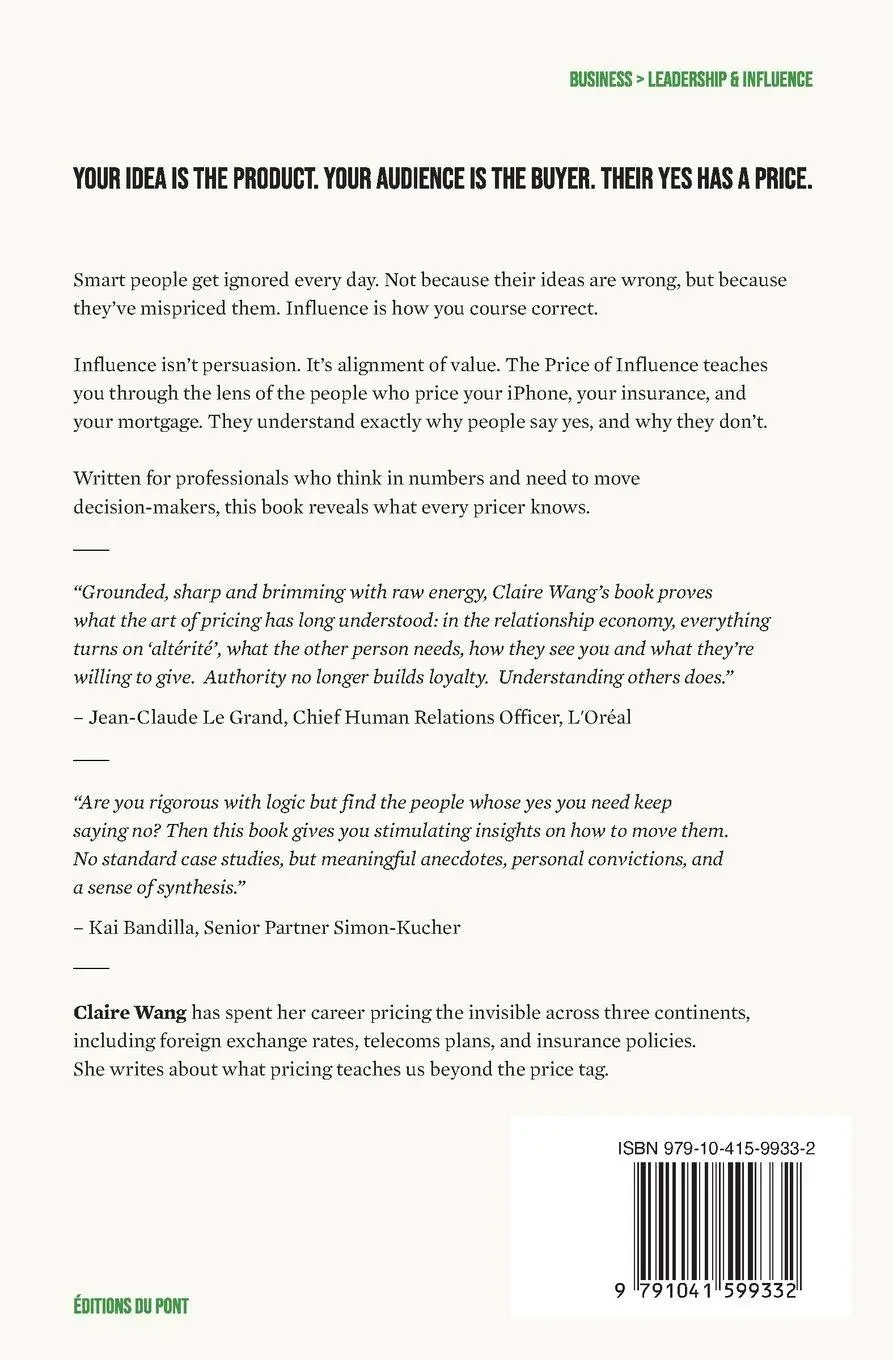 Rückseite: 9791041599332 | The Price of Influence | Why Ideas Get Ignored &amp; How to Win the Yes