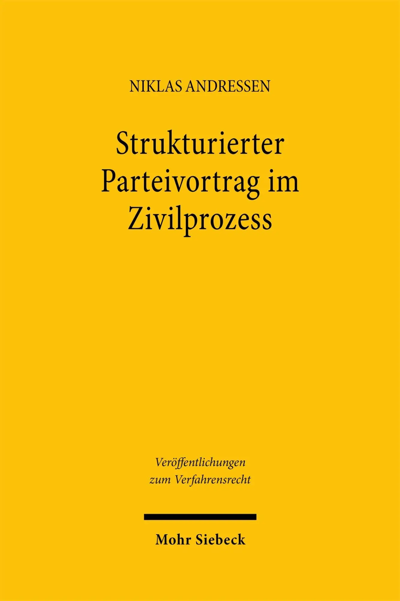 Cover: 9783161639432 | Strukturierter Parteivortrag im Zivilprozess | Niklas Andressen | Buch