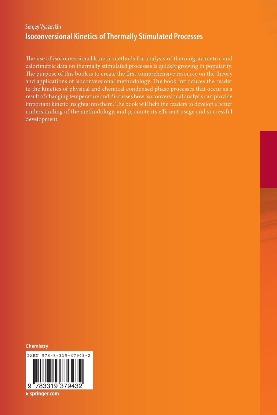 Rückseite: 9783319379432 | Isoconversional Kinetics of Thermally Stimulated Processes | Vyazovkin