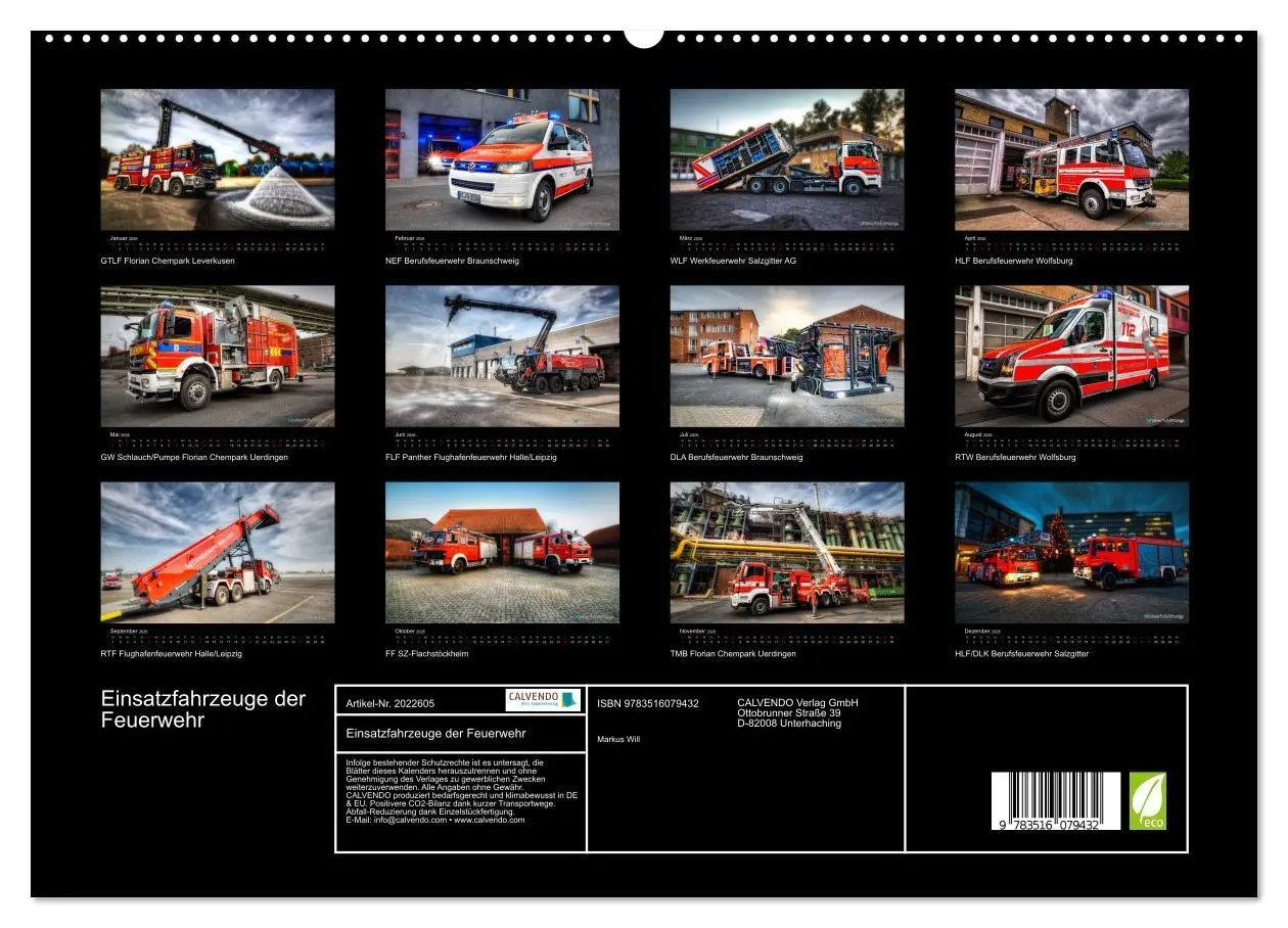 Bild: 9783516079432 | Einsatzfahrzeuge der Feuerwehr (hochwertiger Premium Wandkalender...