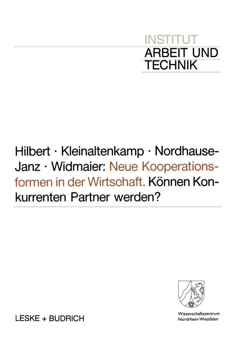 Cover: 9783810009432 | Neue Kooperationsformen in der Wirtschaft | Josef Hilbert (u. a.)
