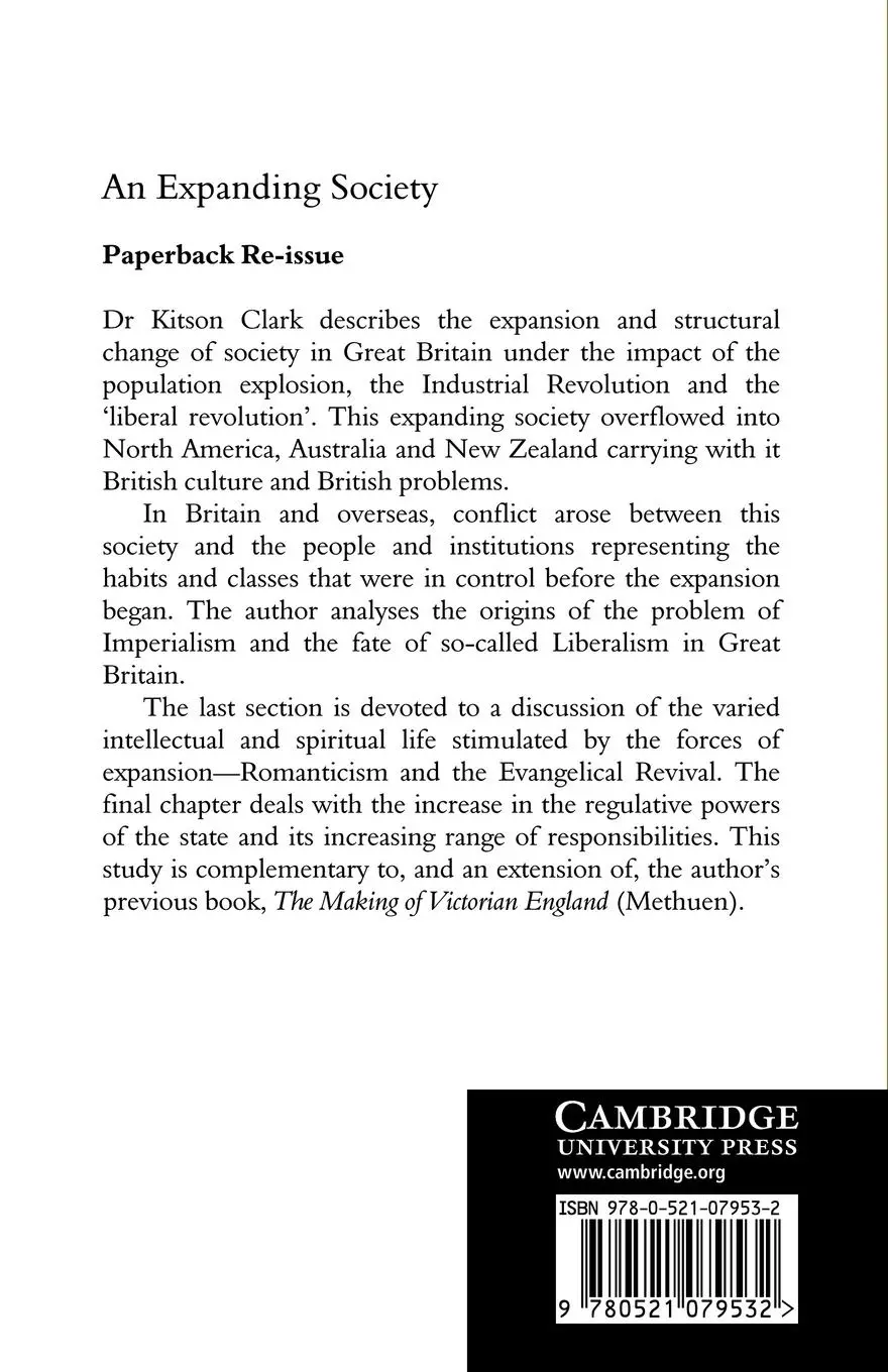 Rückseite: 9780521079532 | An Expanding Society | Britain 1830 1900 | G. S. R. Kitson-Clark