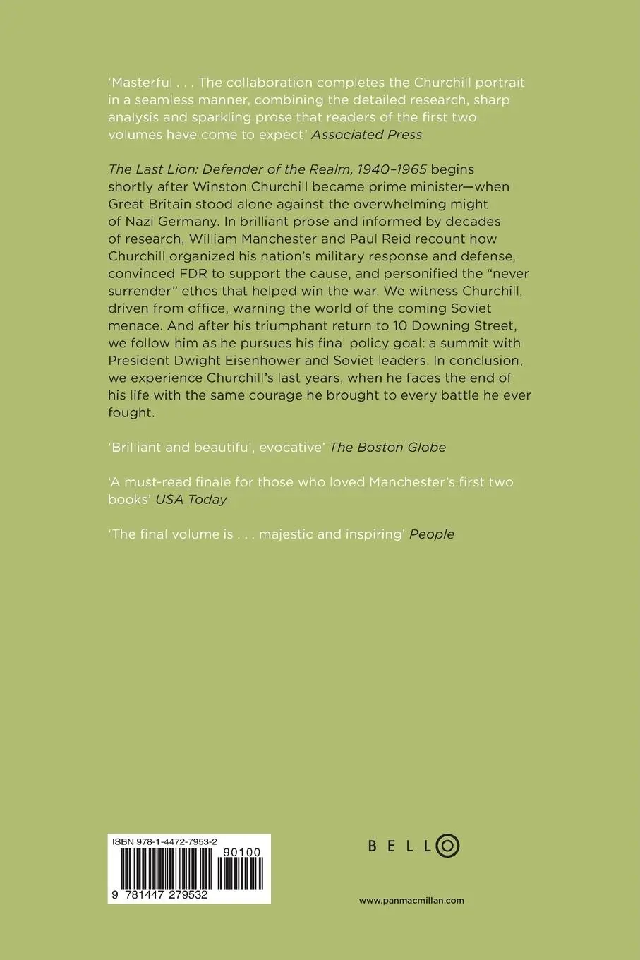 Rückseite: 9781447279532 | The Last Lion | William Manchester (u. a.) | Taschenbuch | Englisch