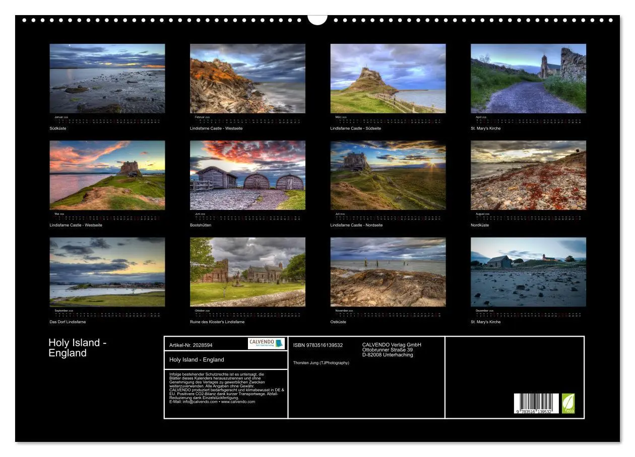 Bild: 9783516139532 | Holy Island - England (Wandkalender 2026 DIN A2 quer), CALVENDO...