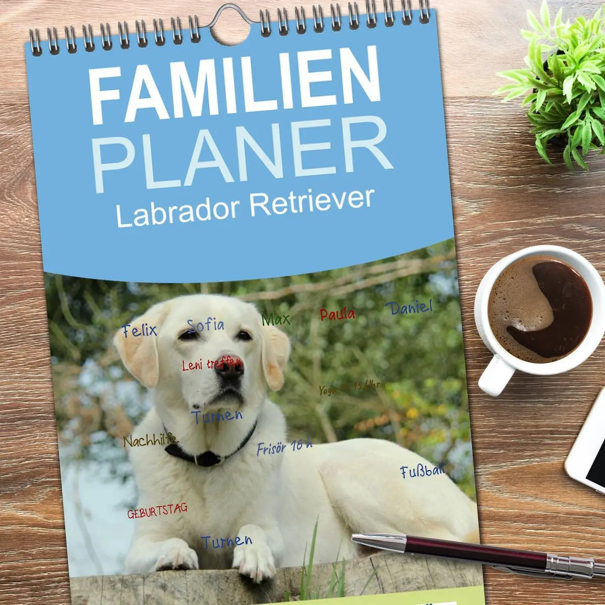 Bild: 9783516519532 | Familienplaner 2026 - Labrador Retriever 2026 mit 5 Spalten...