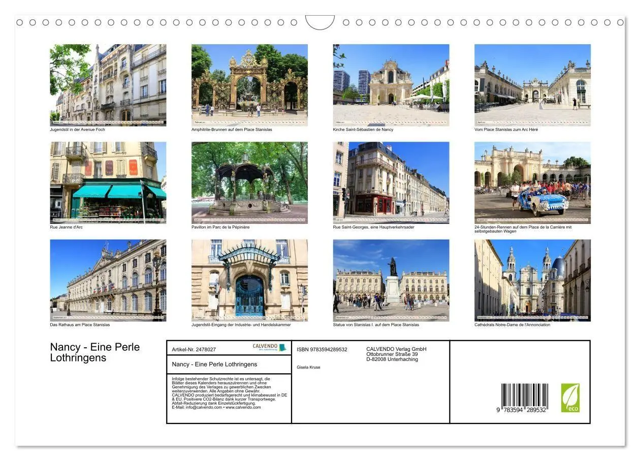 Bild: 9783594289532 | Nancy - Eine Perle Lothringens (Wandkalender 2027 DIN A3 quer),...