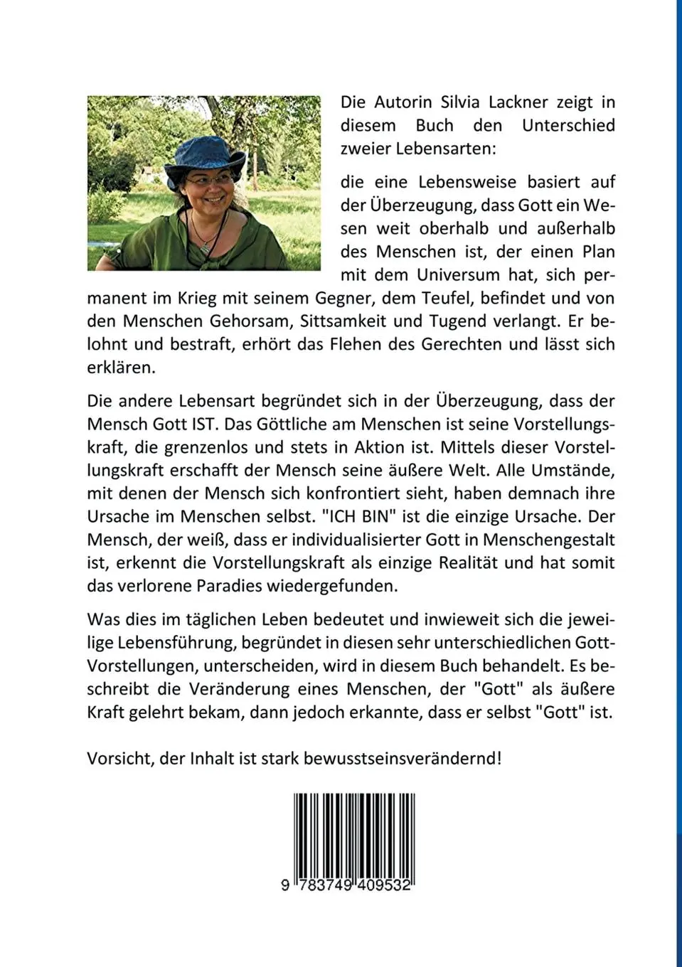 Rückseite: 9783749409532 | Das Gott-Prinzip | Silvia Lackner | Taschenbuch | 128 S. | Deutsch