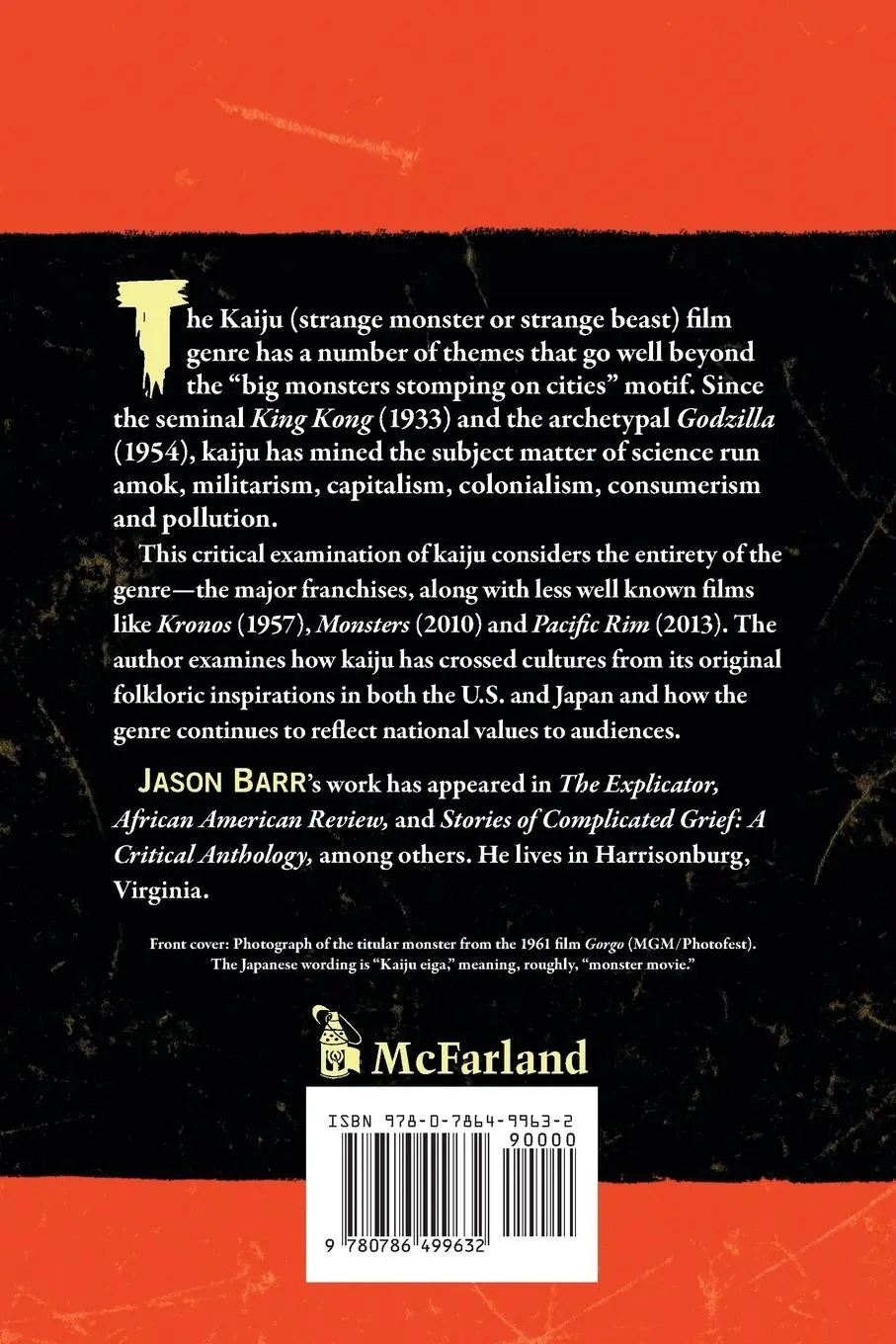 Rückseite: 9780786499632 | The Kaiju Film | A Critical Study of Cinema's Biggest Monsters | Barr