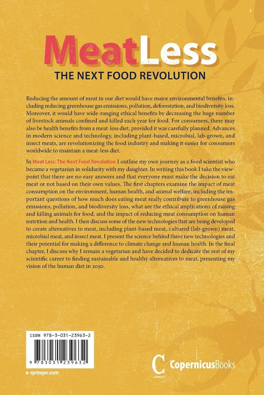 Rückseite: 9783031239632 | Meat Less: The Next Food Revolution | David Julian Mcclements | Buch