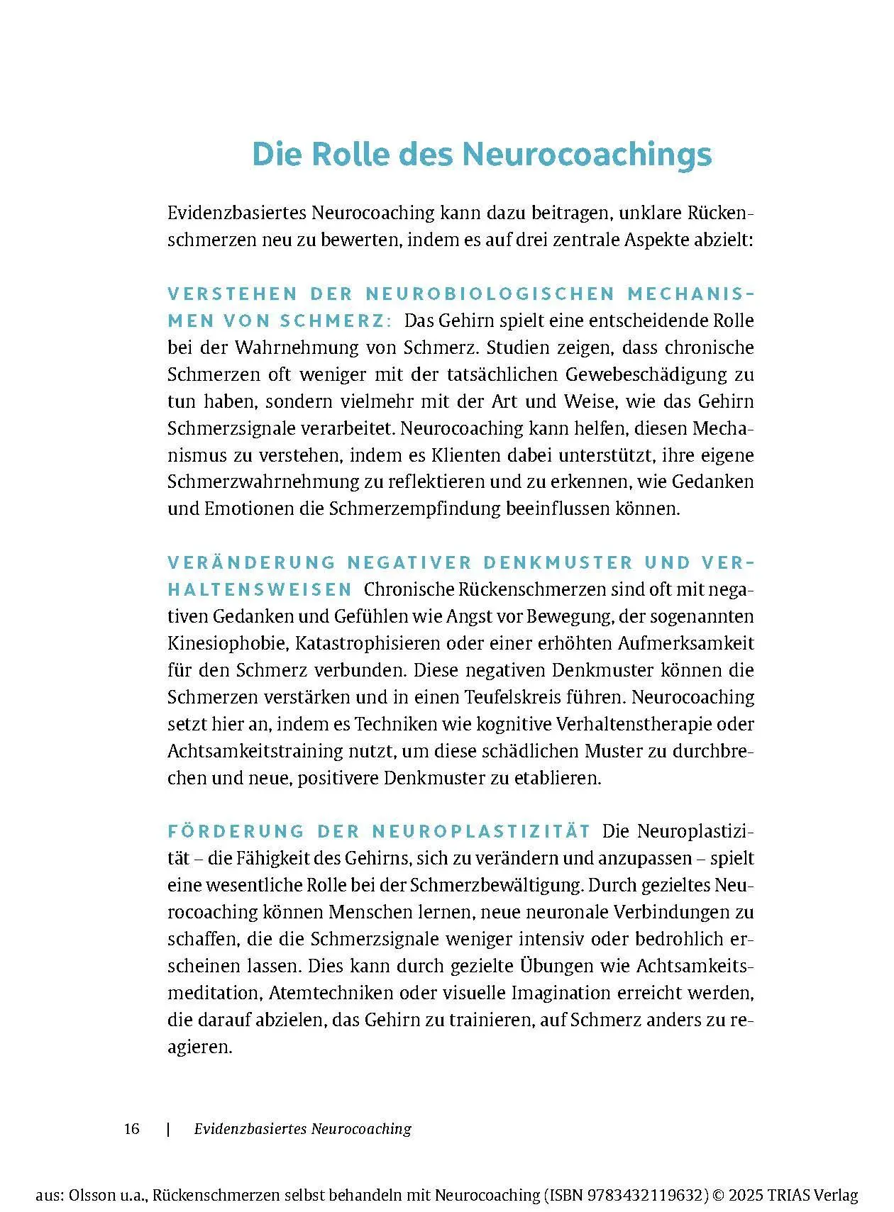 Bild: 9783432119632 | Rückenschmerzen selbst behandeln mit Neurocoaching | Olsson (u. a.)