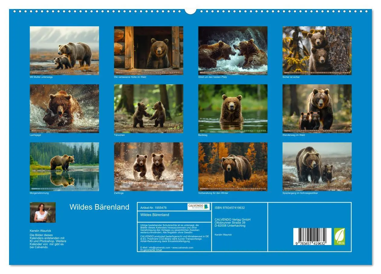 Bild: 9783457419632 | Wildes Bärenland (hochwertiger Premium Wandkalender 2026 DIN A2...