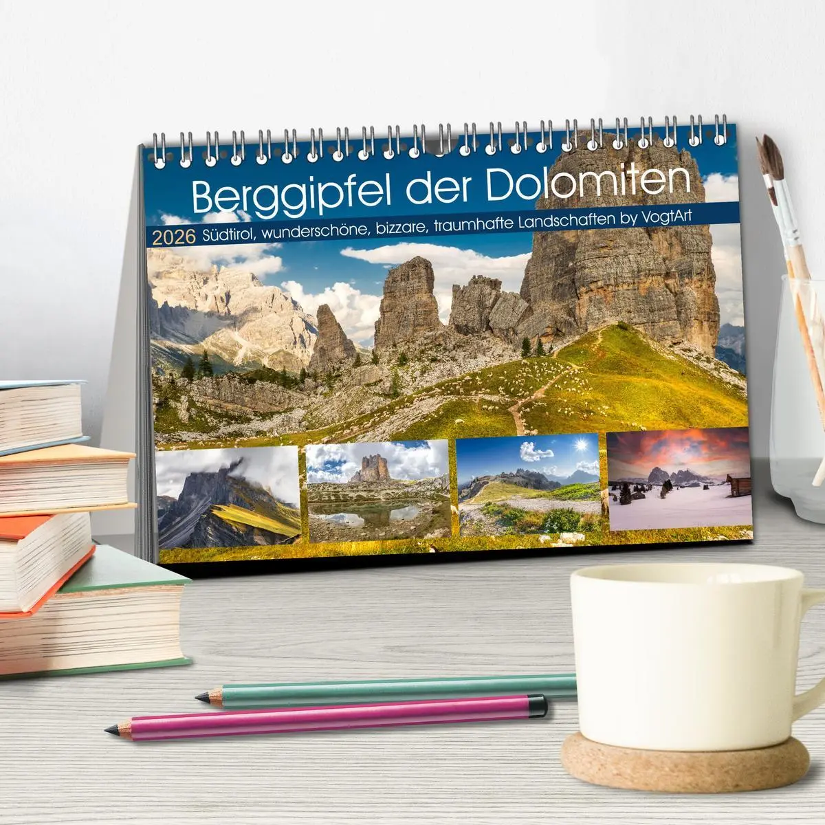 Bild: 9783457589632 | Berggipfel der Dolomiten (Tischkalender 2026 DIN A5 quer), CALVENDO...