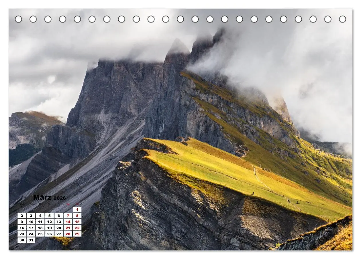 Bild: 9783457589632 | Berggipfel der Dolomiten (Tischkalender 2026 DIN A5 quer), CALVENDO...