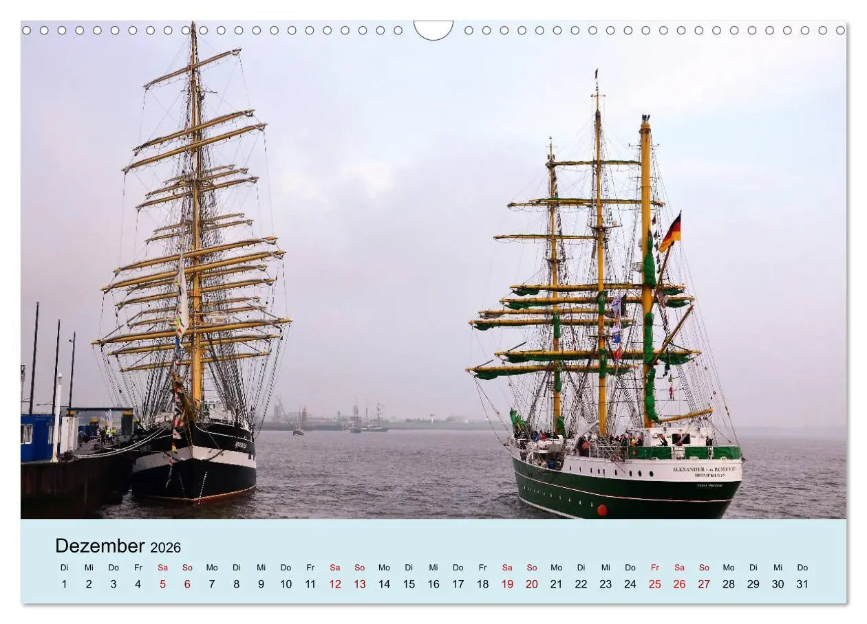 Bild: 9783457899632 | Parade der Windjammer - 2026 (Wandkalender 2026 DIN A3 quer),...