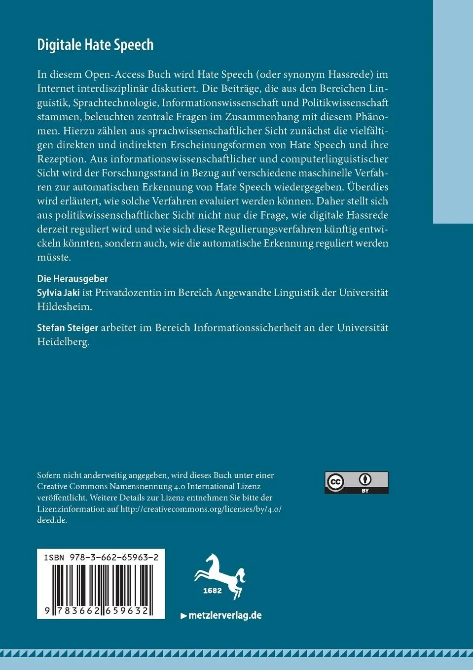 Rückseite: 9783662659632 | Digitale Hate Speech | Sylvia Jaki (u. a.) | Taschenbuch | vi | 2023