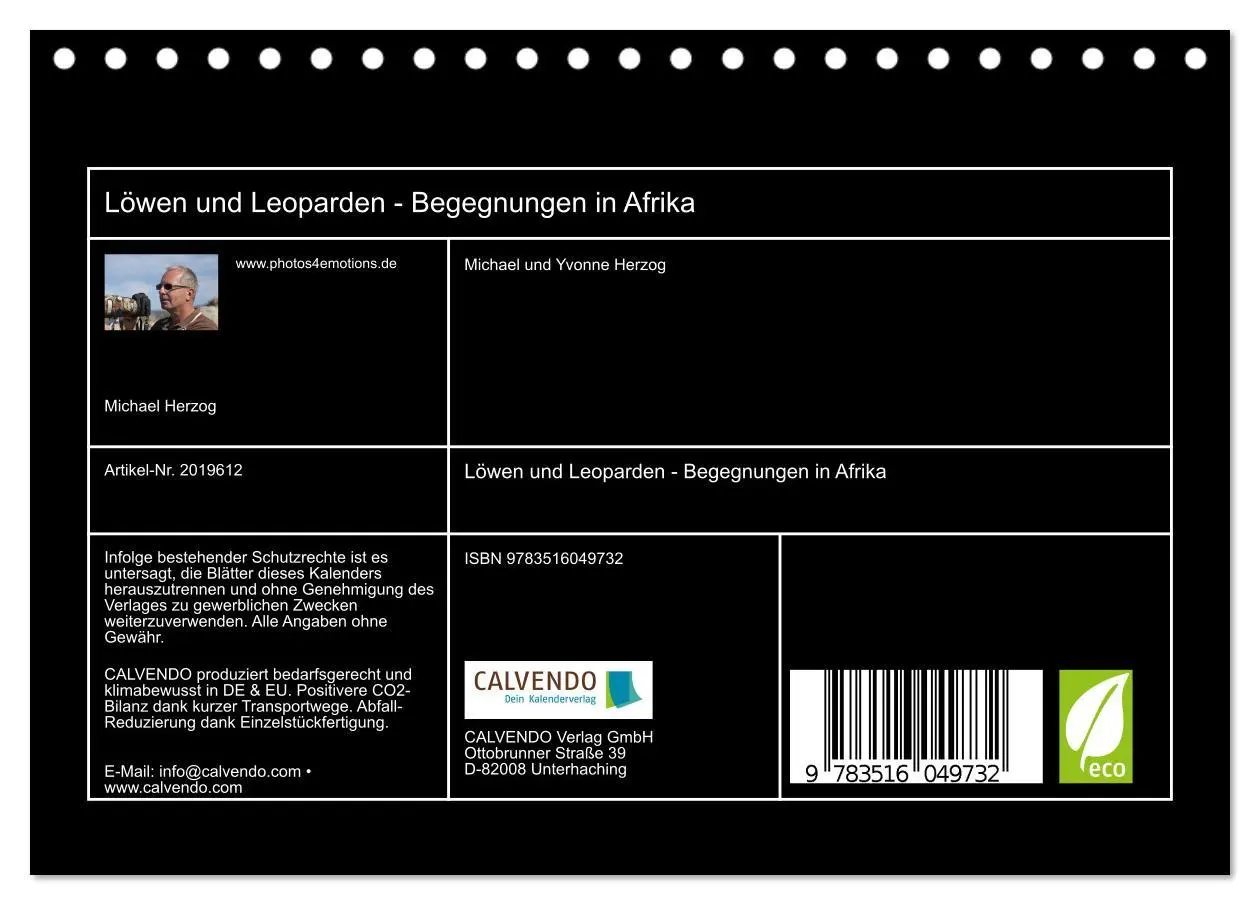 Bild: 9783516049732 | Löwen und Leoparden - Begegnungen in Afrika (Tischkalender 2026 DIN...