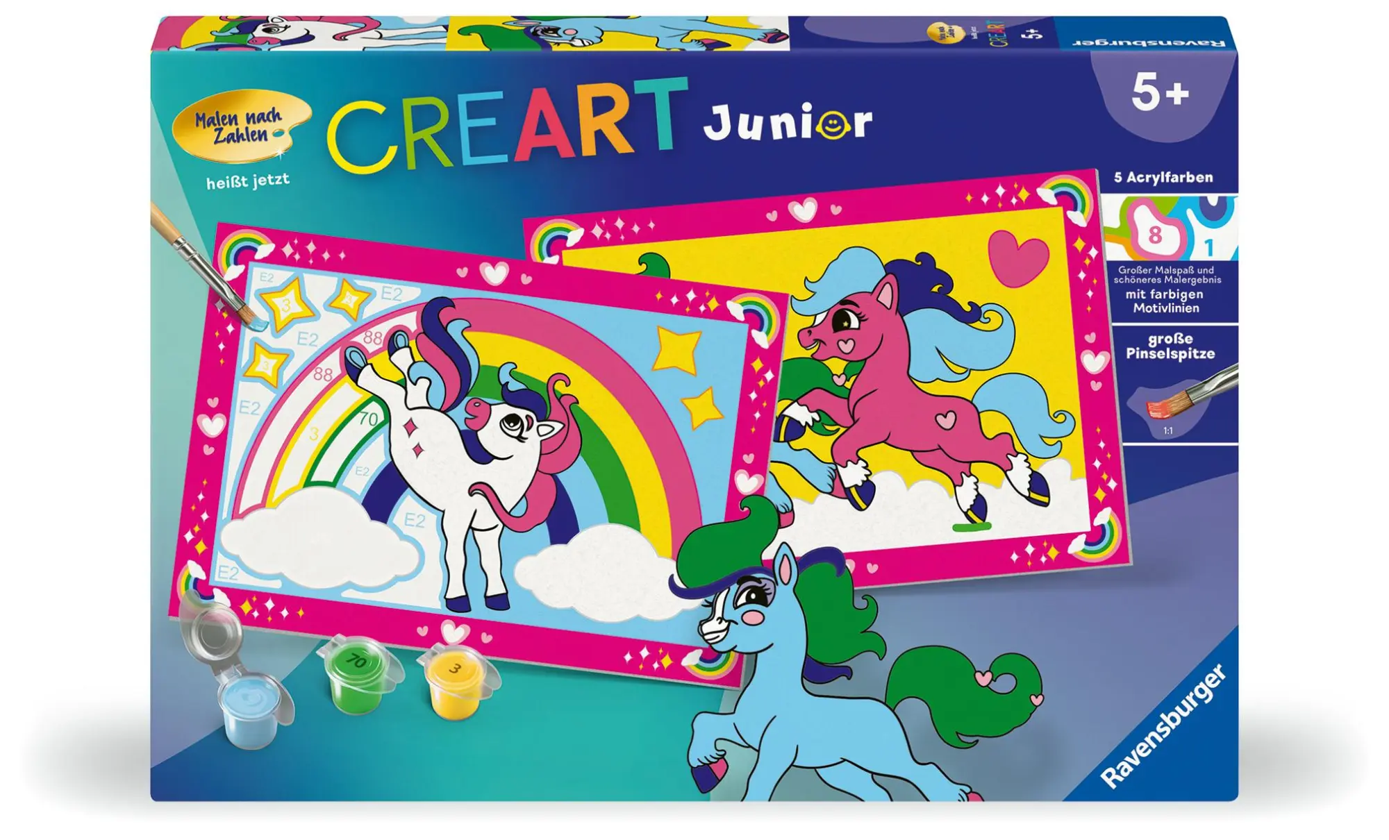 Cover: 4005556239832 | CreArt, Malen nach Zahlen Junior - Zauberponys mit Regenbogen | Spiel