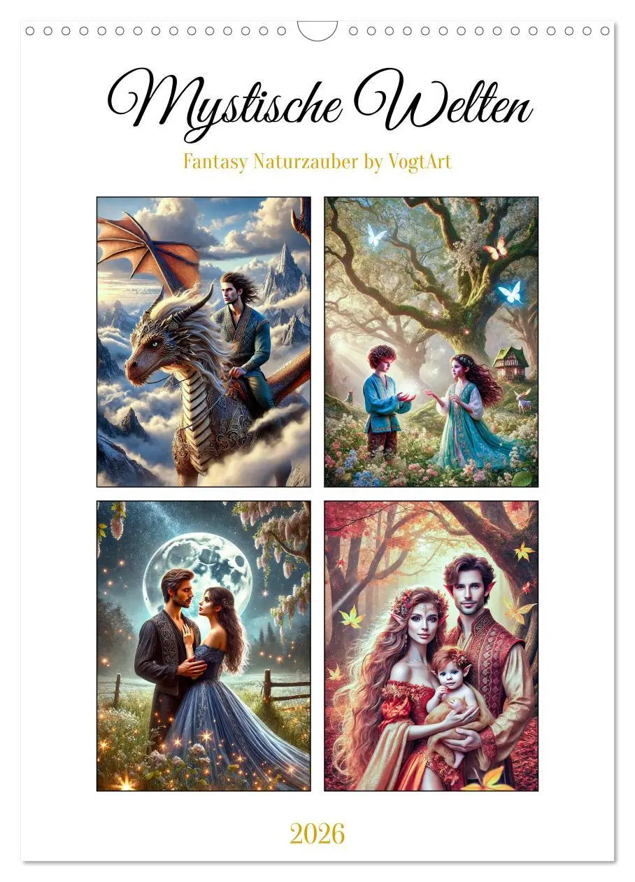 Cover: 9783457259832 | Mystische Welten, Fantasy Naturzauber (Wandkalender 2026 DIN A3...