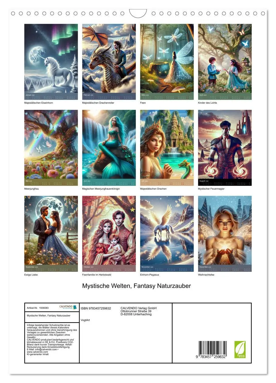 Bild: 9783457259832 | Mystische Welten, Fantasy Naturzauber (Wandkalender 2026 DIN A3...