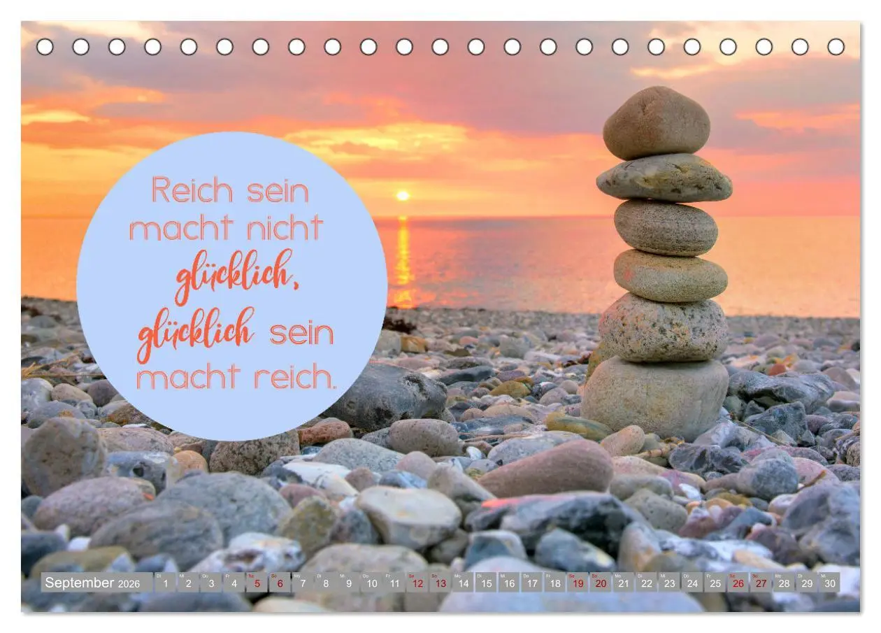 Bild: 9783457639832 | ACHTSAMKEIT - Wege des Glücks (Tischkalender 2026 DIN A5 quer),...