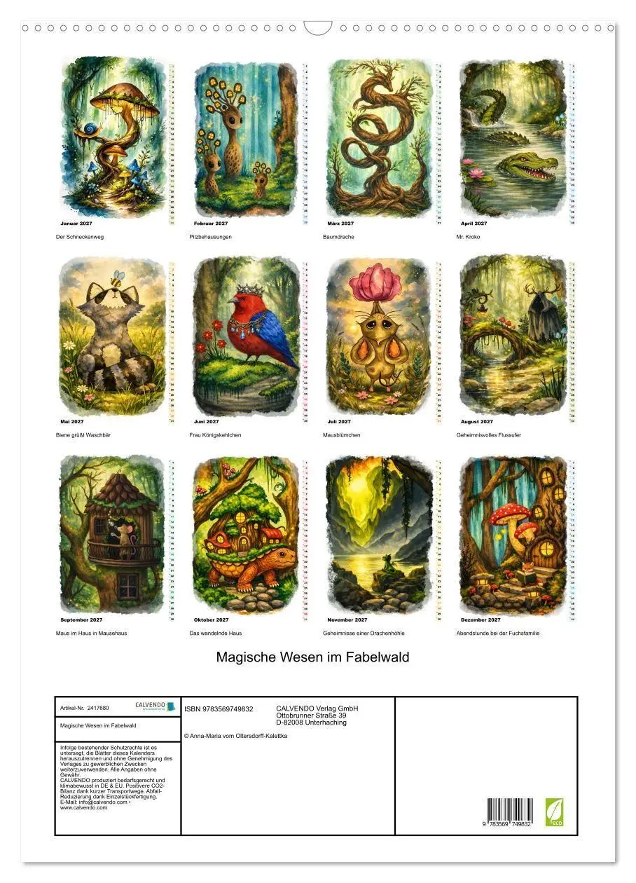Bild: 9783569749832 | Magische Wesen im Fabelwald (Wandkalender 2027 DIN A2 hoch),...
