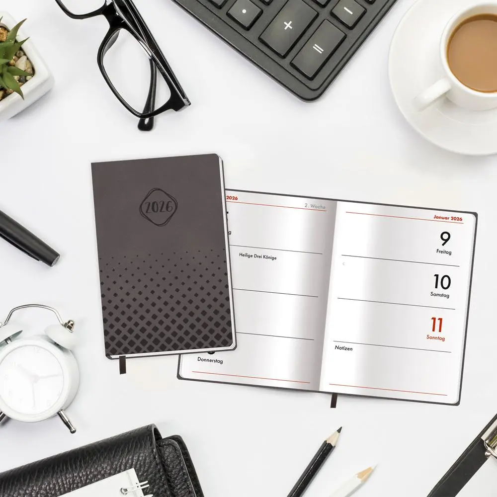 Bild: 4251901509932 | Trötsch Taschenkalender A7 Soft Touch Anthrazit 2026 | KG | Kalender