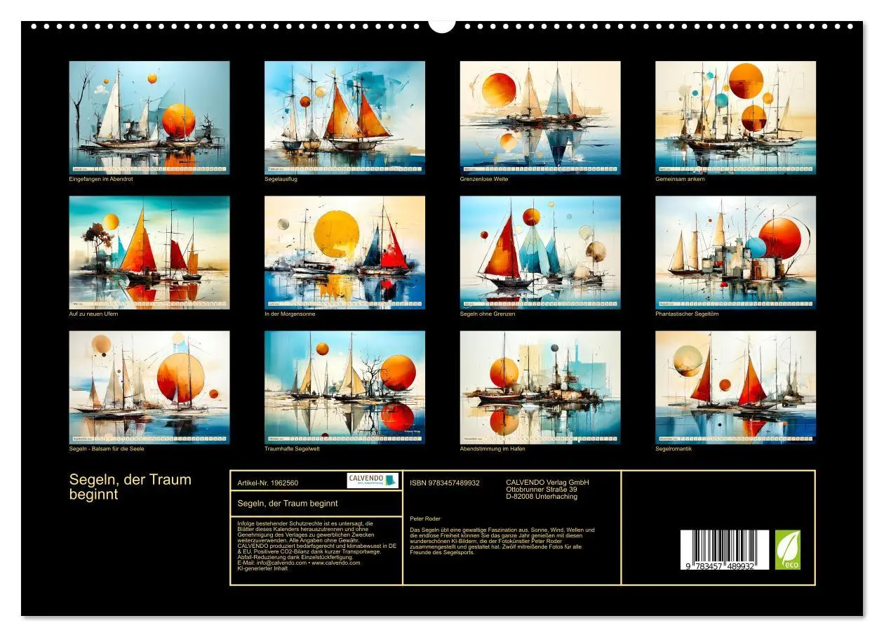 Bild: 9783457489932 | Segeln, der Traum beginnt (hochwertiger Premium Wandkalender 2026...