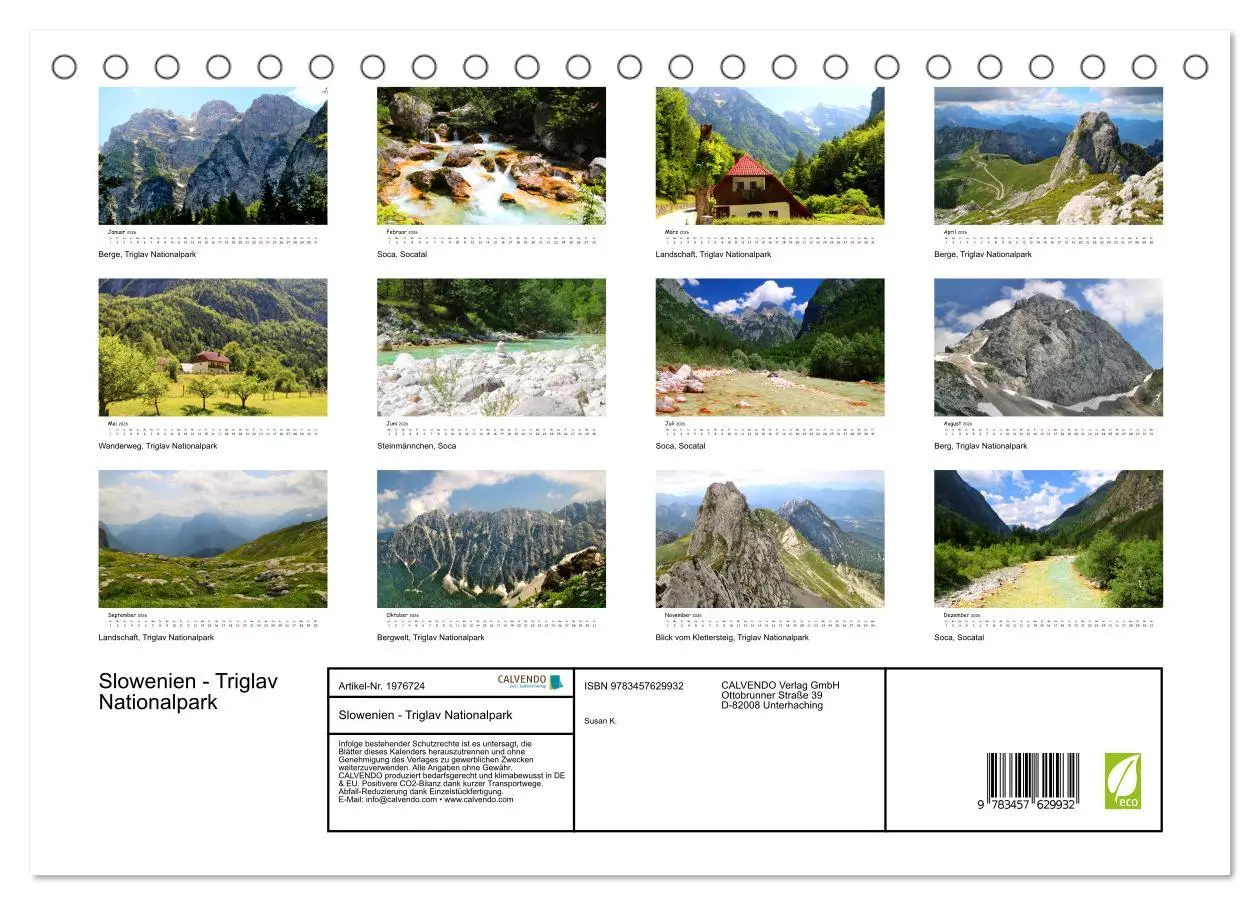 Bild: 9783457629932 | Slowenien - Triglav Nationalpark (Tischkalender 2026 DIN A5 quer),...