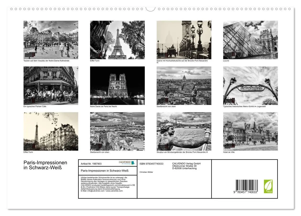 Bild: 9783457740033 | Paris-Impressionen in Schwarz-Weiß (hochwertiger Premium...