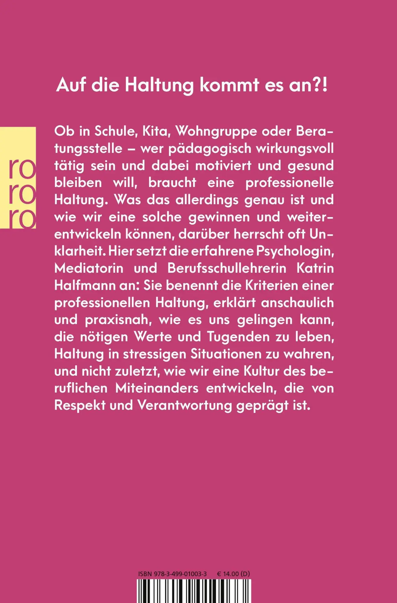 Rückseite: 9783499010033 | Haltung | Katrin Halfmann | Taschenbuch | 288 S. | Deutsch | 2023