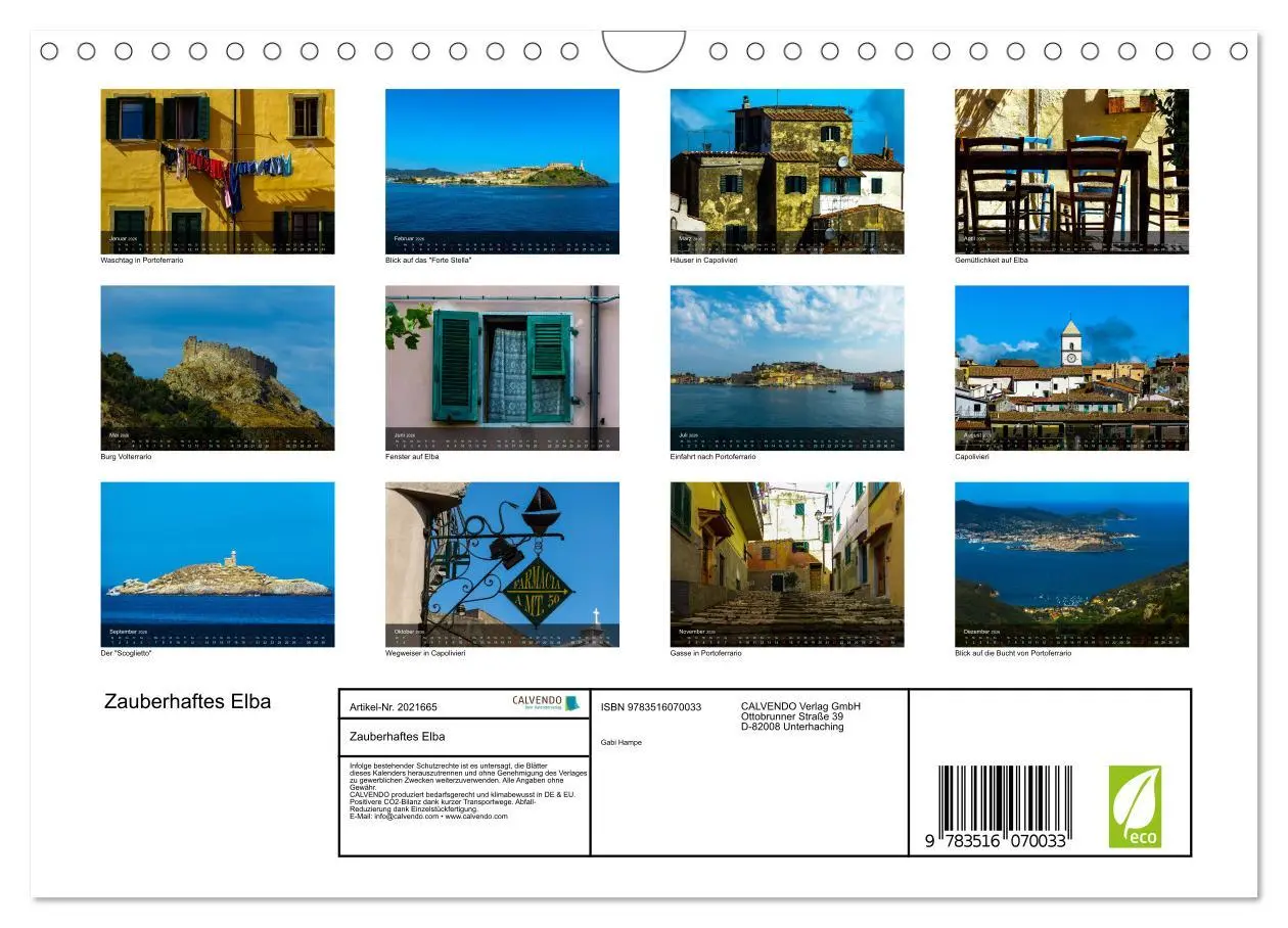 Bild: 9783516070033 | Zauberhaftes Elba (Wandkalender 2026 DIN A4 quer), CALVENDO...