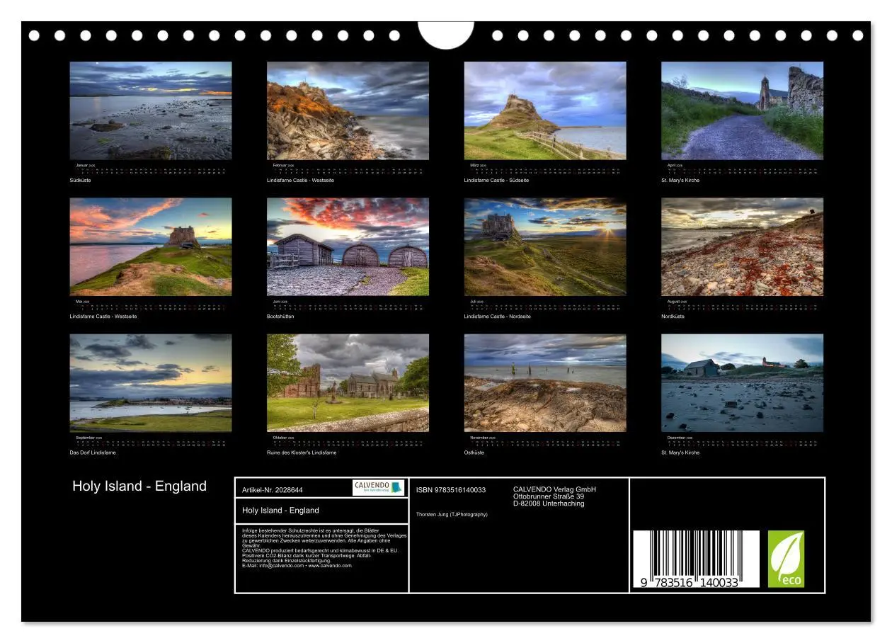 Bild: 9783516140033 | Holy Island - England (Wandkalender 2026 DIN A4 quer), CALVENDO...